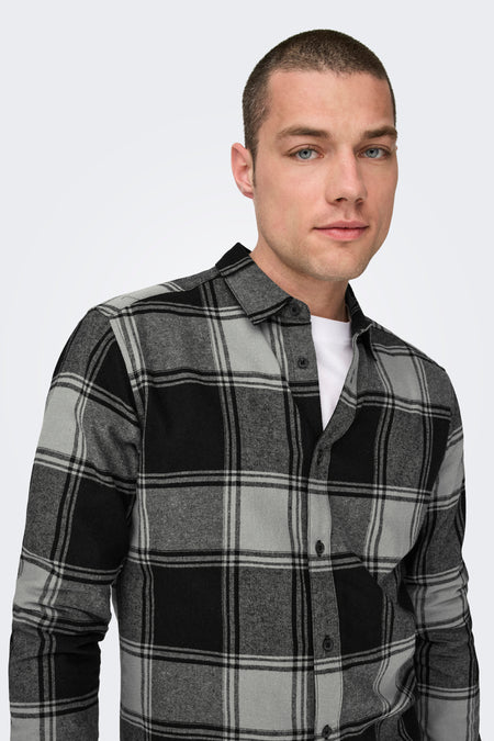 Chemise à manches longues - gris