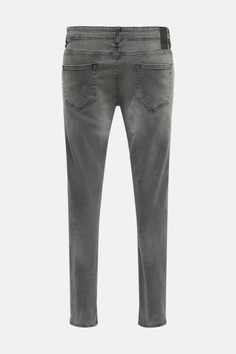 Donkergrijze slim fit jeans van ONLY & SONS®, met achterzakken en riemlussen.