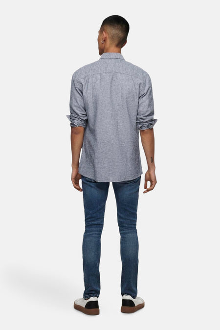 Chemise &agrave; manches longues - bleu