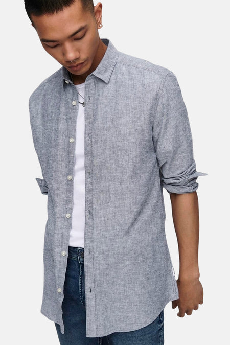 Chemise &agrave; manches longues - bleu