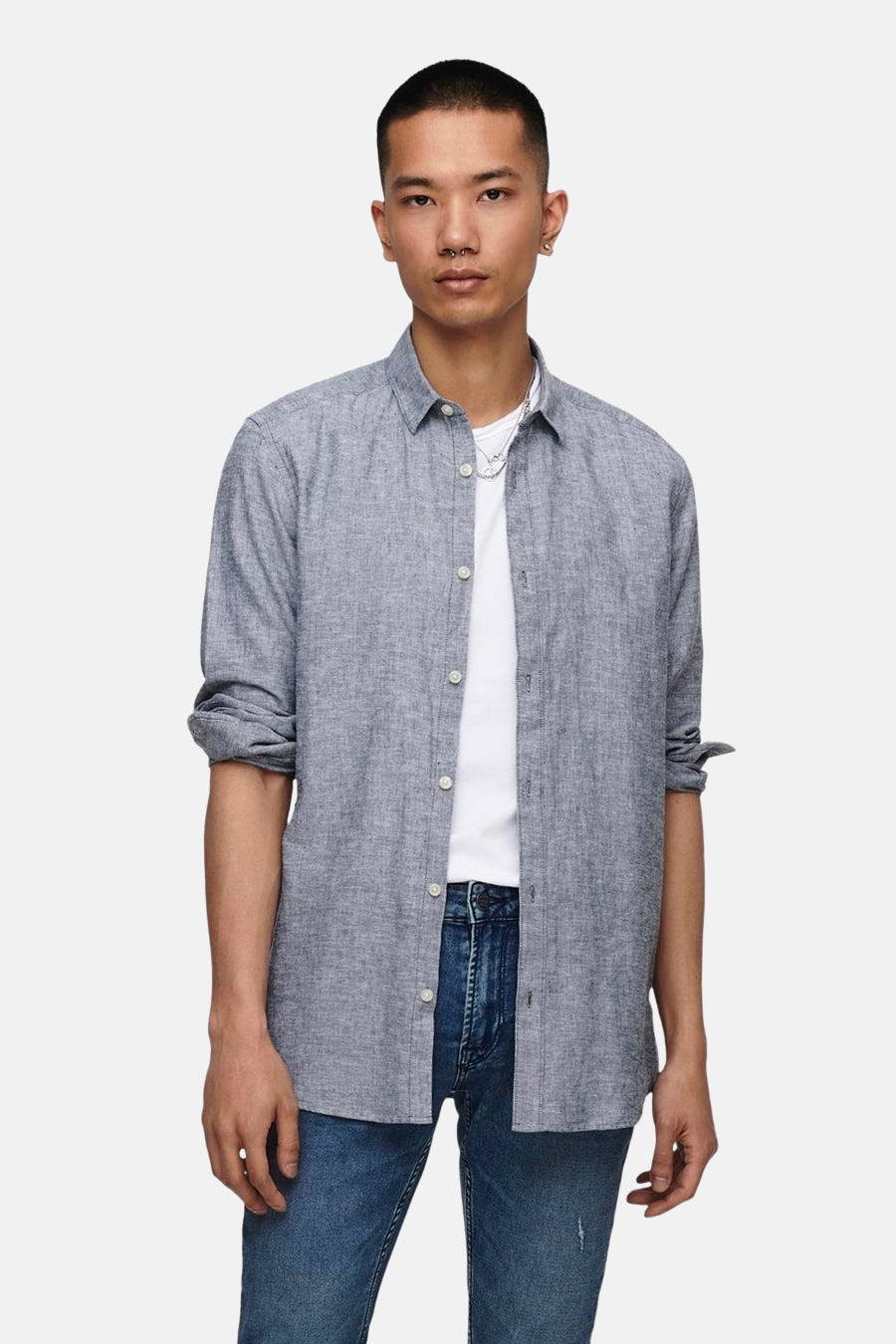 Chemise &agrave; manches longues - bleu - ONLY & SONS®