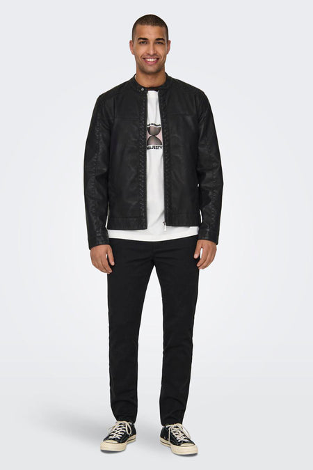 Veste en cuir - noir