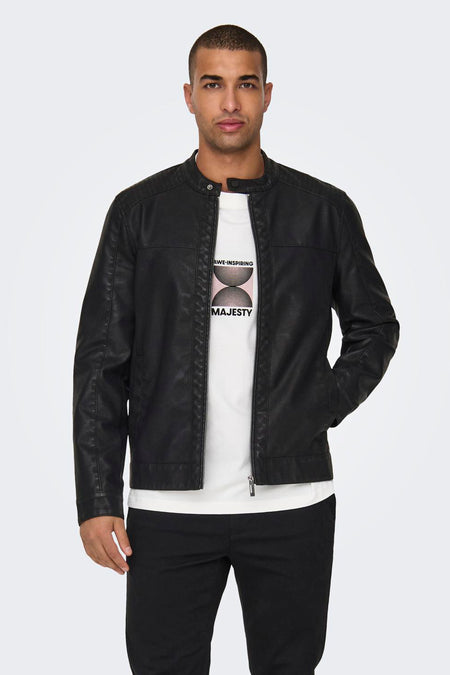 Veste en cuir - noir