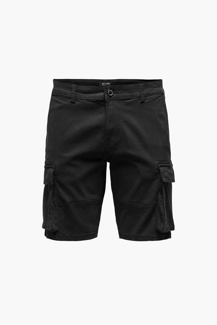 Short de cargo noir en coton.