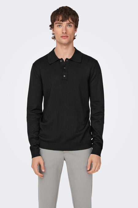 ONSWYLER LIFE REG 14 LS POLO KNIT NOOS