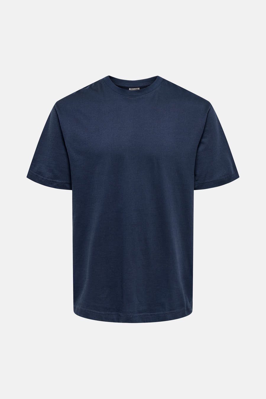 T-shirt bleu à manches courtes de ONLY & SONS, couleur unie et col rond classique.