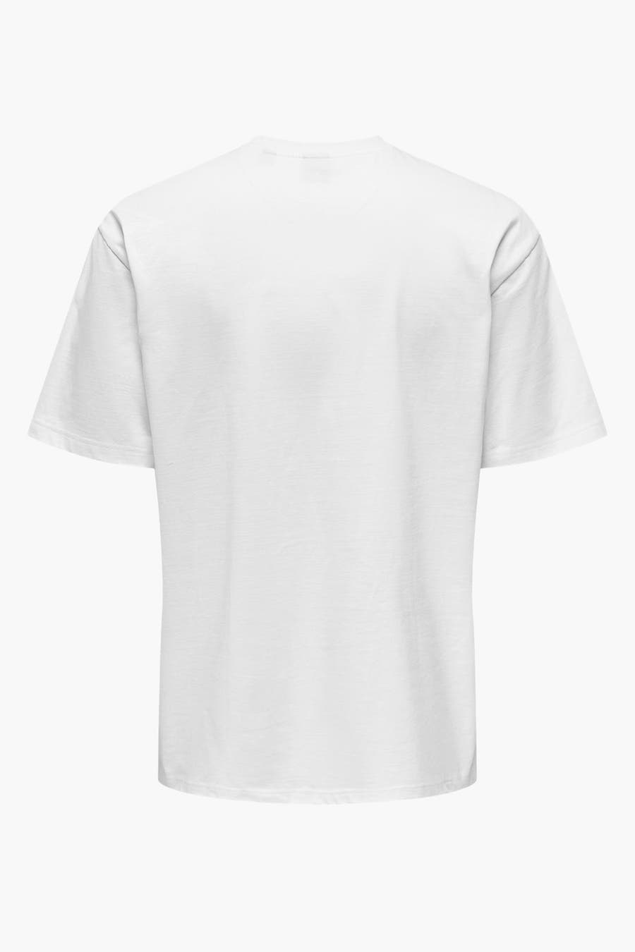 T-shirt blanc d'ONLY & SONS®, dos en coton avec manches courtes.