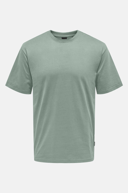 T-shirt vert de mantes courtes bras ONLY ONLY & SONS, couleur couleur et modèle casual.