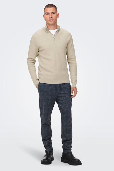 ONSPHIL REG 12 STRUC HALF ZIP KNIT NOOS