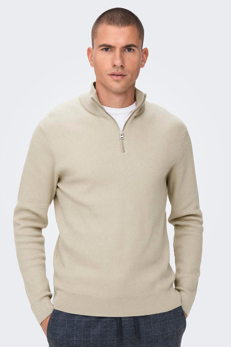 ONSPHIL REG 12 STRUC HALF ZIP KNIT NOOS
