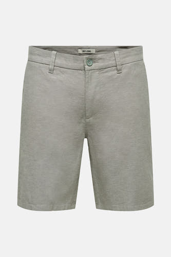 Short gris d'ONLY & SONS avec un motif uni et une fermeture à bouton.
