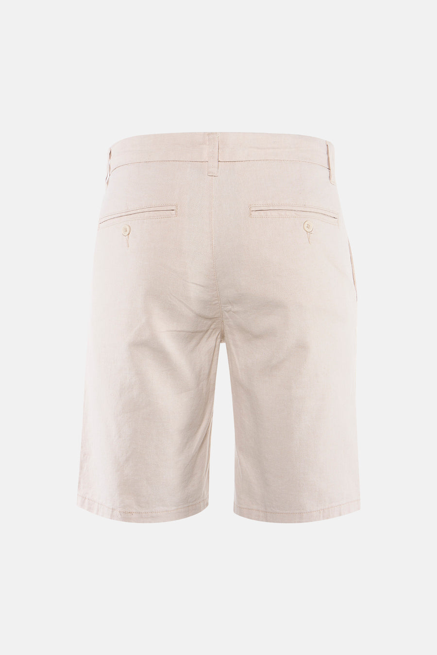 Short écru ONLY & SONS® avec deux poches passepoilées boutonnées au dos et tissage diagonal.
