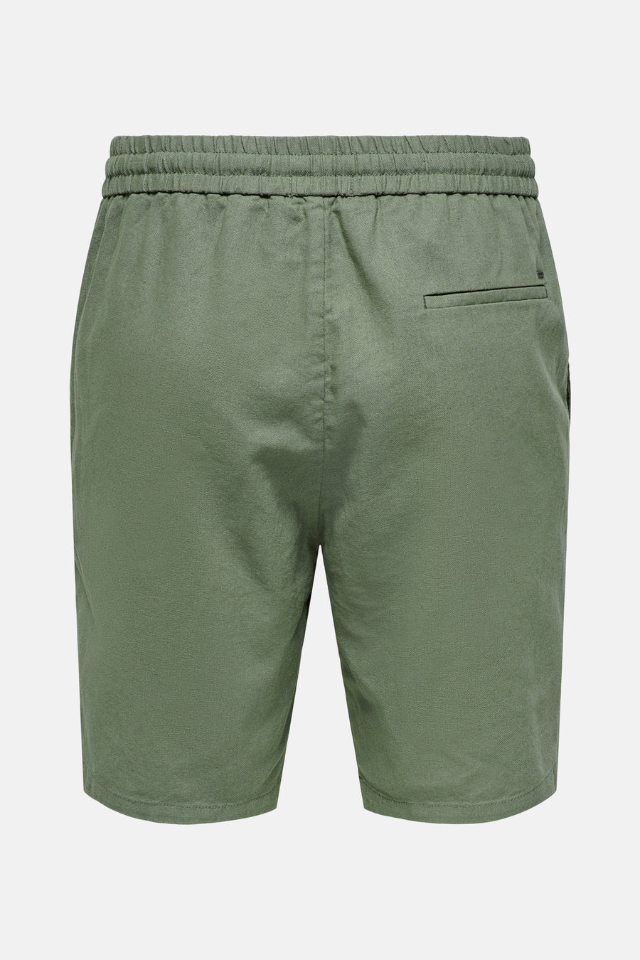 Groene linnen shorts met elastische tailleband.