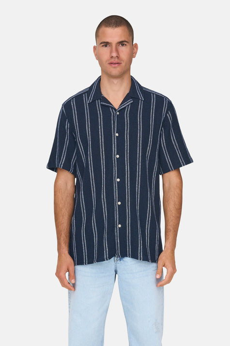 Chemise à manches courtes - bleu