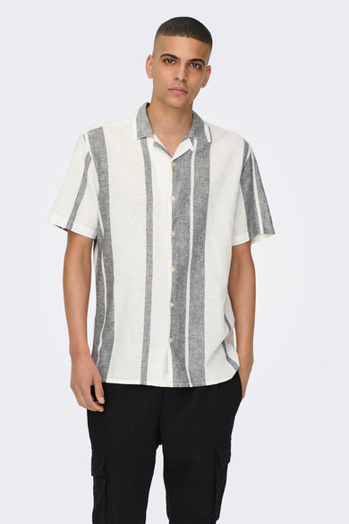 ONSCAIDEN SS STRIPE LINEN RESORT NOOS