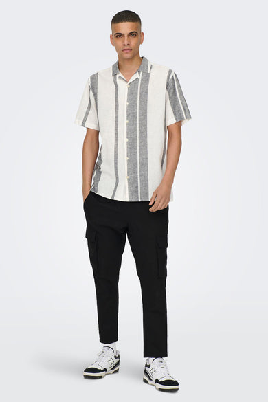 ONSCAIDEN SS STRIPE LINEN RESORT NOOS