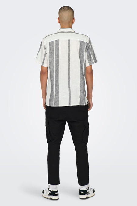 ONSCAIDEN SS STRIPE LINEN RESORT NOOS