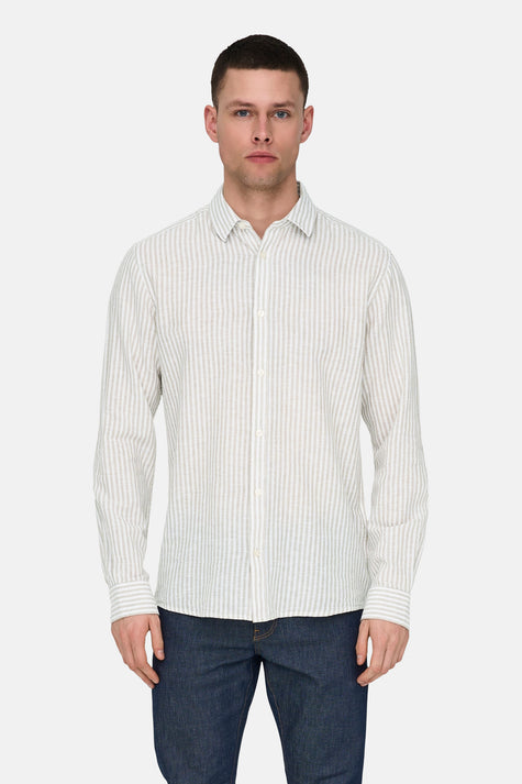 Chemise à manches longues - beige