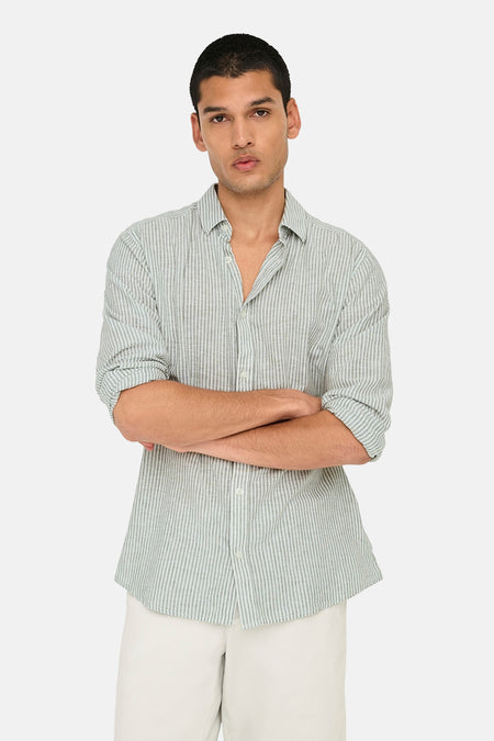 ONSCAIDEN LIFE LS STRIPE LINEN 660 NOOS