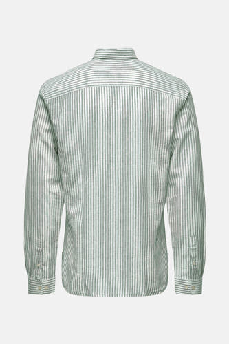 Chemise rayée verte à longues manches de ONLY & SONS, vue de l'arrière.