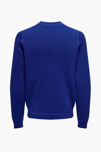 Pull à col rond - bleu - ONLY & SONS®