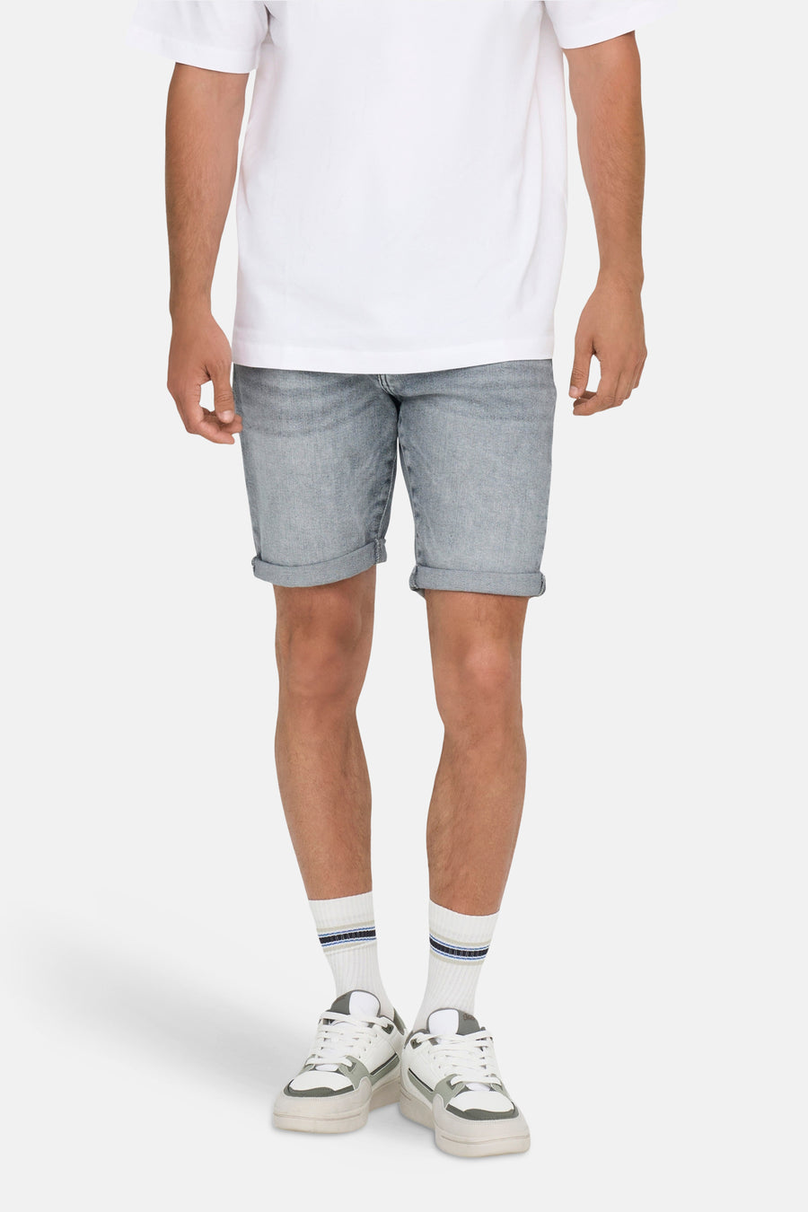 Short - light grey denim