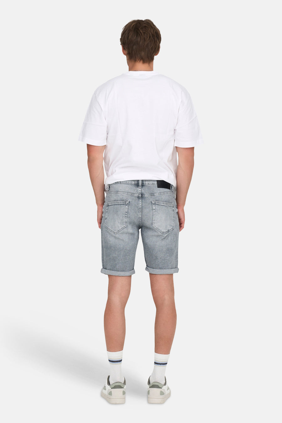 Short - light grey denim