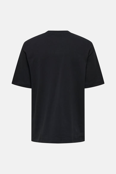 T-shirt noir à manches courtes de ONLY & SONS®, design uni, dos.