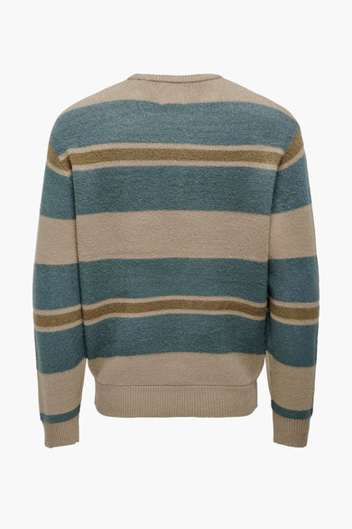 ONSFOREST REG 12 STRIPE CREW KNIT
