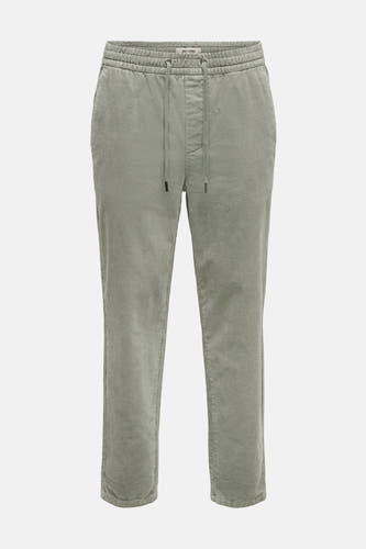 Pantalon de corduroy gris d'ONLY & SONS, avec cordon et une fine structure en côtes.