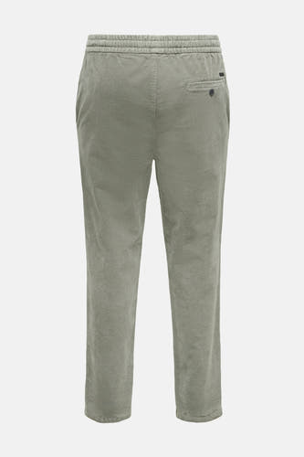 Pantalon gris ONLY & SONS®, avec une texture côtelée fine et une poche arrière à bouton.