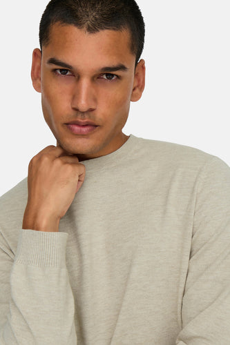 Pull à col rond - écru - ONLY & SONS®