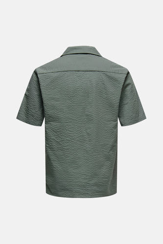 T-shirt kaki à manches courtes de ONLY & SONS®, avec une subtile texture relief.