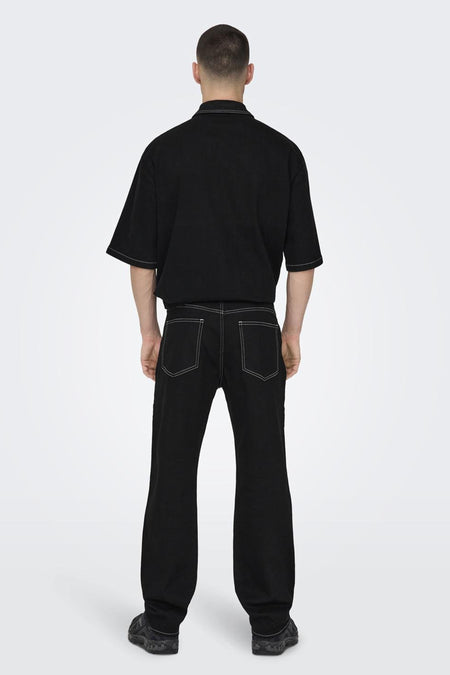 Jean &agrave; coupe droite - noir