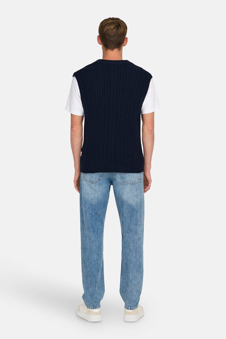 ONSFLYNN REG 5 PBT STRUC VEST KNIT