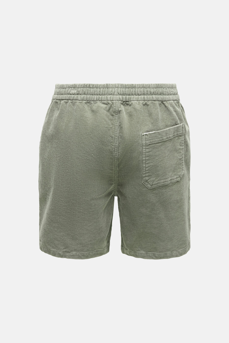 Kaki corduroy shorts van ONLY & SONS®, achterzijde met elastische taille en rechte zak