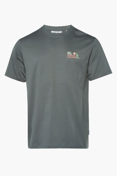 T-shirt vert avec manches courtes de ONLY & SONS, avec une impression graphique sur la poitrine.