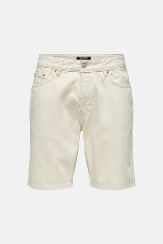 Short en jean écru de ONLY & SONS, coupe simple avec poches.
