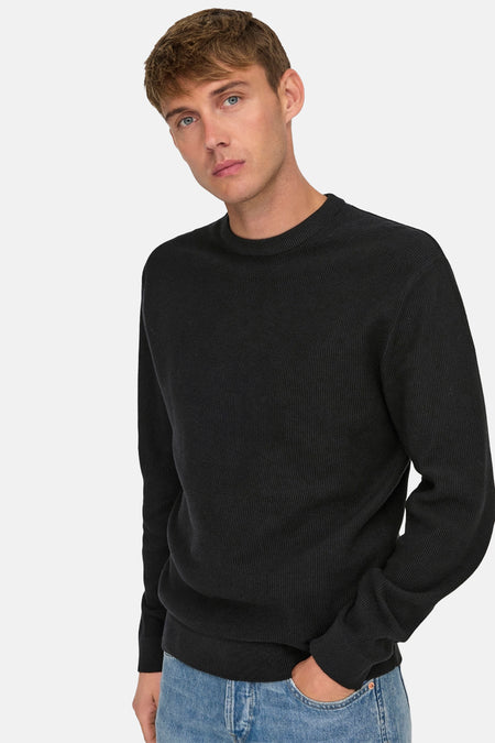 ONSTONY DS 12 LS WAFFLE CREW KNIT NOOS