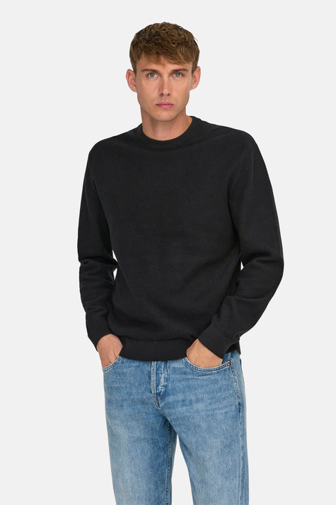 Pull à col rond - noir