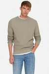 ONSTONY DS 12 LS WAFFLE CREW KNIT NOOS