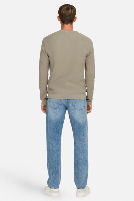 Pull à col rond - beige