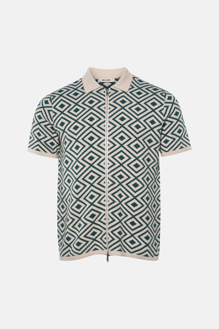 Pull multicolore ONLY & SONS, avec un motif à carreaux géométriques et une fermeture éclair sur le devant.