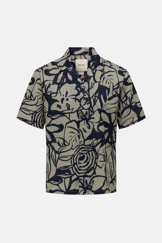 ONSCAIDEN REG FIT AOP LINEN BLEND