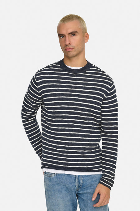 ONSDANNY REG LS STRIPE CREW KNIT