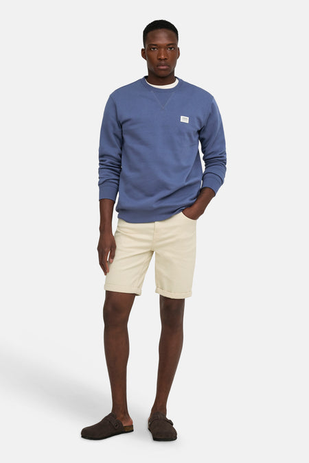 Sweat col O - bleu