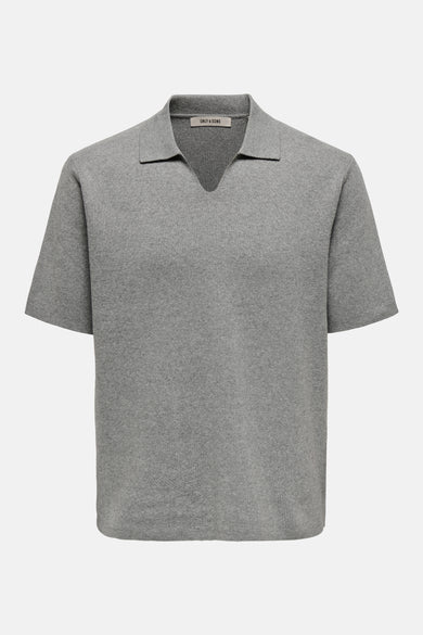ONSPIN RLX SS SPLIT NECK KNIT
