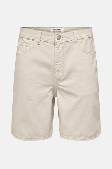 Crème court en denim.