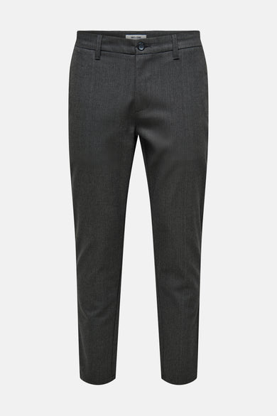 Pantalon gris d'ONLY & SONS, avec une subtile texture tissée.