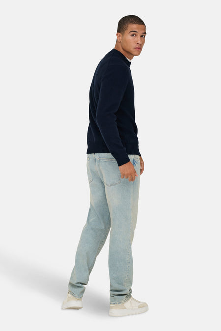 Pull à col rond - bleu